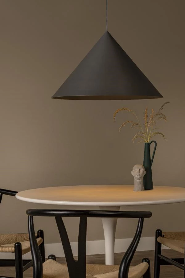 Lucide SPITZE - Suspension - Ø 60 cm - 1xE27 - Gris | Vibes - ambiance 1